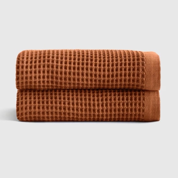 NWOT QUINCE Organic Turkish Waffle Bath Towels Set Of 2 Terracotta 5500 - Picture 1 of 7